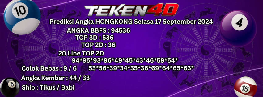 Prediksi Angka Hoki HK| Hongkong, Selasa 17-09-2024