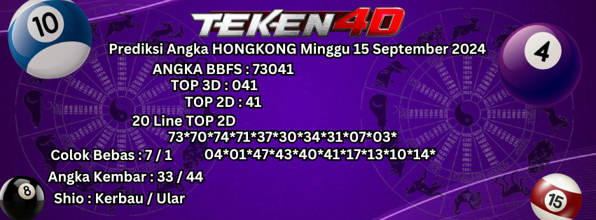 Prediksi Angka Hoki HK| Hongkong, Minggu 14-09-2024