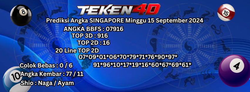 Prediksi Angka Hoki Sgp | Singapore, Minggu 15-09-2024