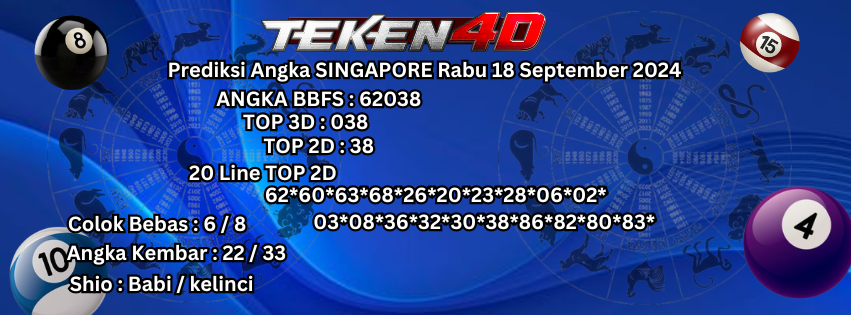 Prediksi Angka Hoki Sgp | Singapore, Rabu 18-09-2024