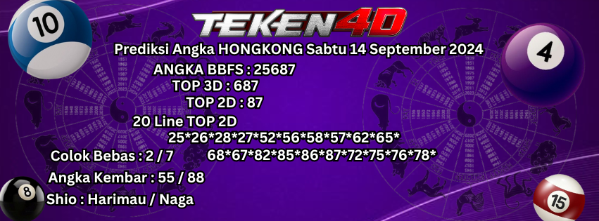 Prediksi Angka Hoki HK| Hongkong, Rabu 14-09-2024